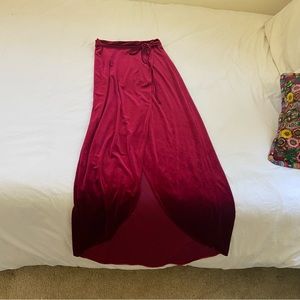 Velvet wrap skirt with tie - medium